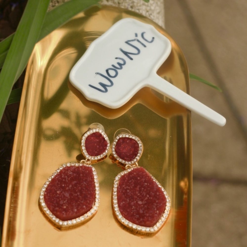 BOGO🎁 NEW Anthro Moonlight Drop Druzy Earrings - Picture 3 of 8